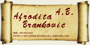 Afrodita Branković vizit kartica